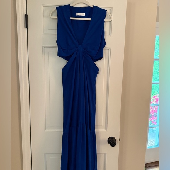 MANGO Blue Knot Dress With Openings- size 6 - Picture 6 of 9